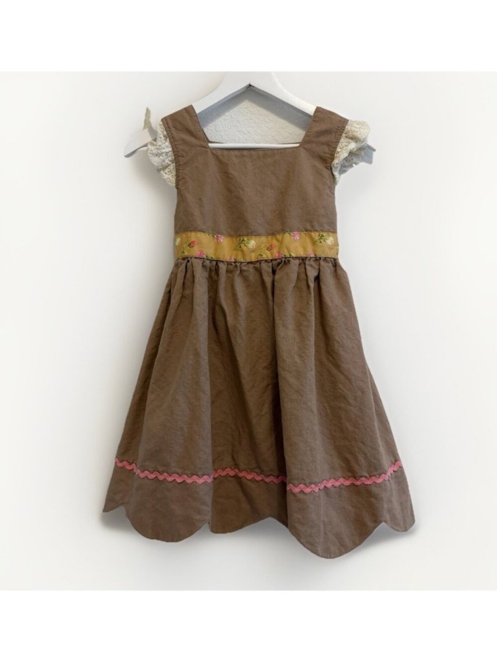 Matilda Jane Dress sz 6 Cotton-Linen Happy and Free 2016 Cayenne Love Me Brown